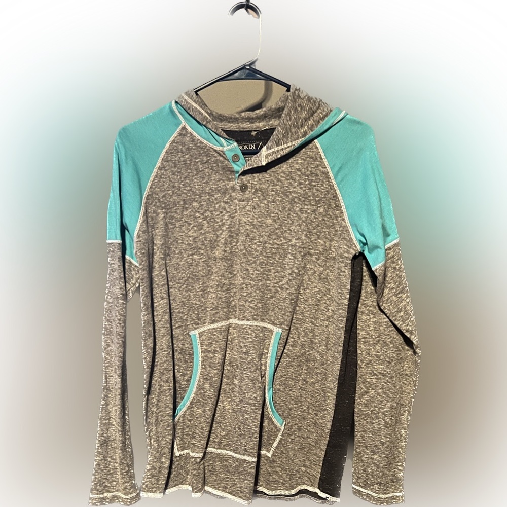 Broken Thread gray/blue Hoodie